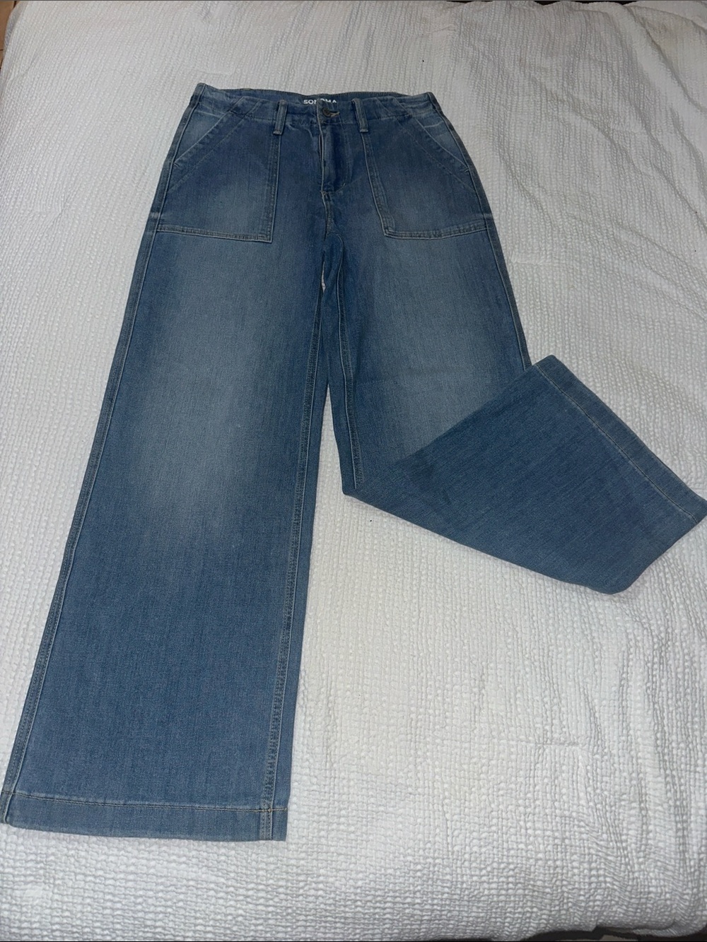 Sonoma Wide-Leg Denim Jeans in Medium Blue